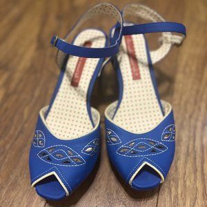 Blue Peep Toe Heels